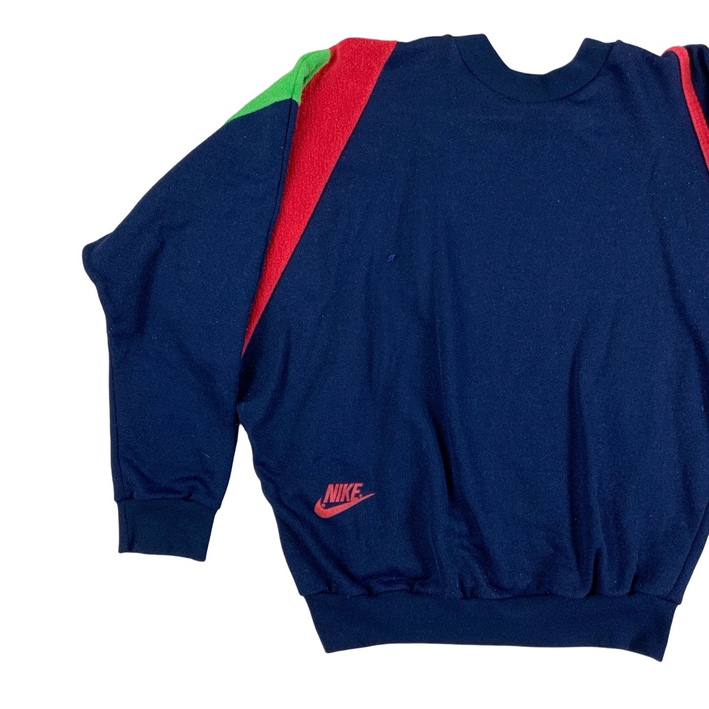 Vintage 90s Nike Blue Green Red Stripe Sweatshirt L XL