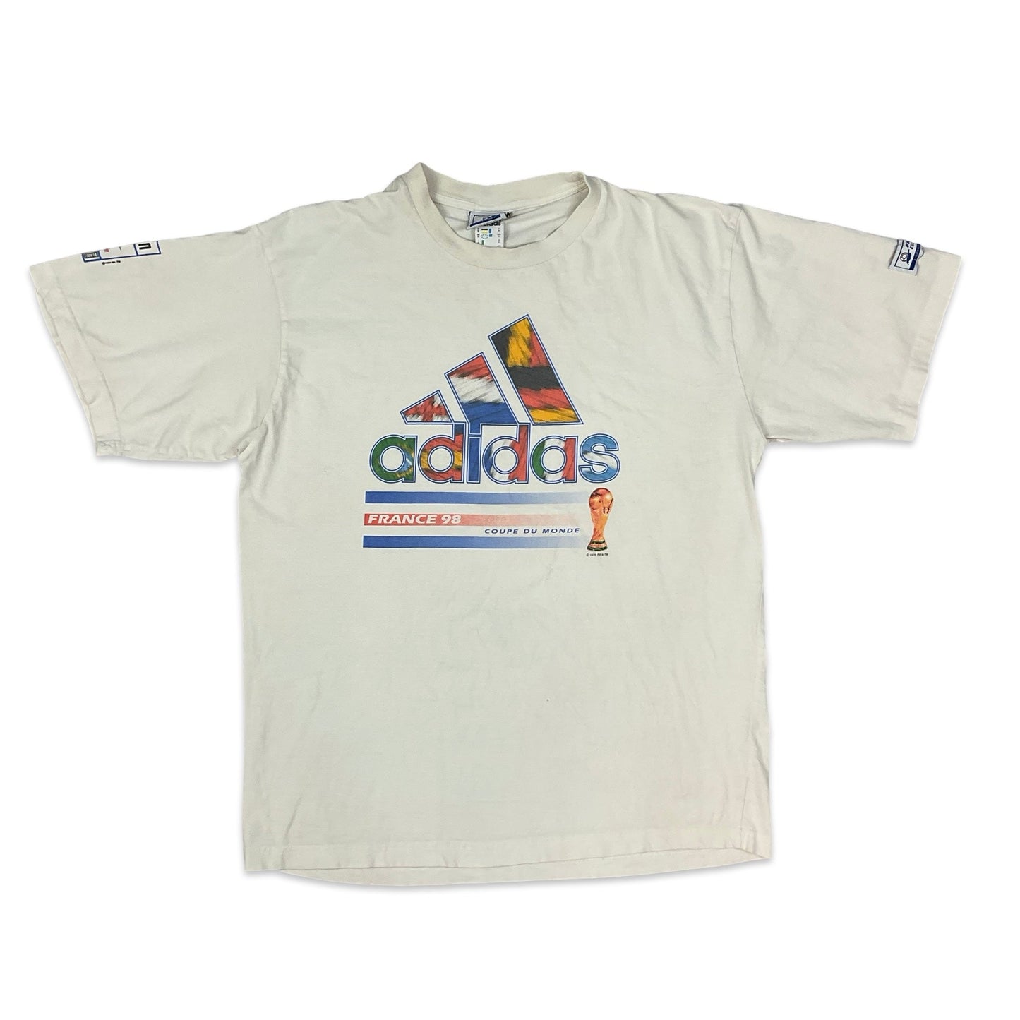 Vintage 90s Adidas 1998 French World Cup Promotional Tee L