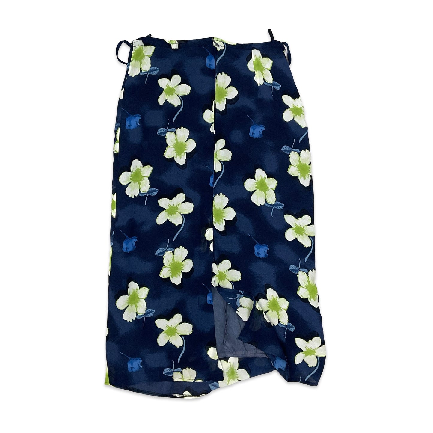 Navy Floral Print Midi Skirt 12
