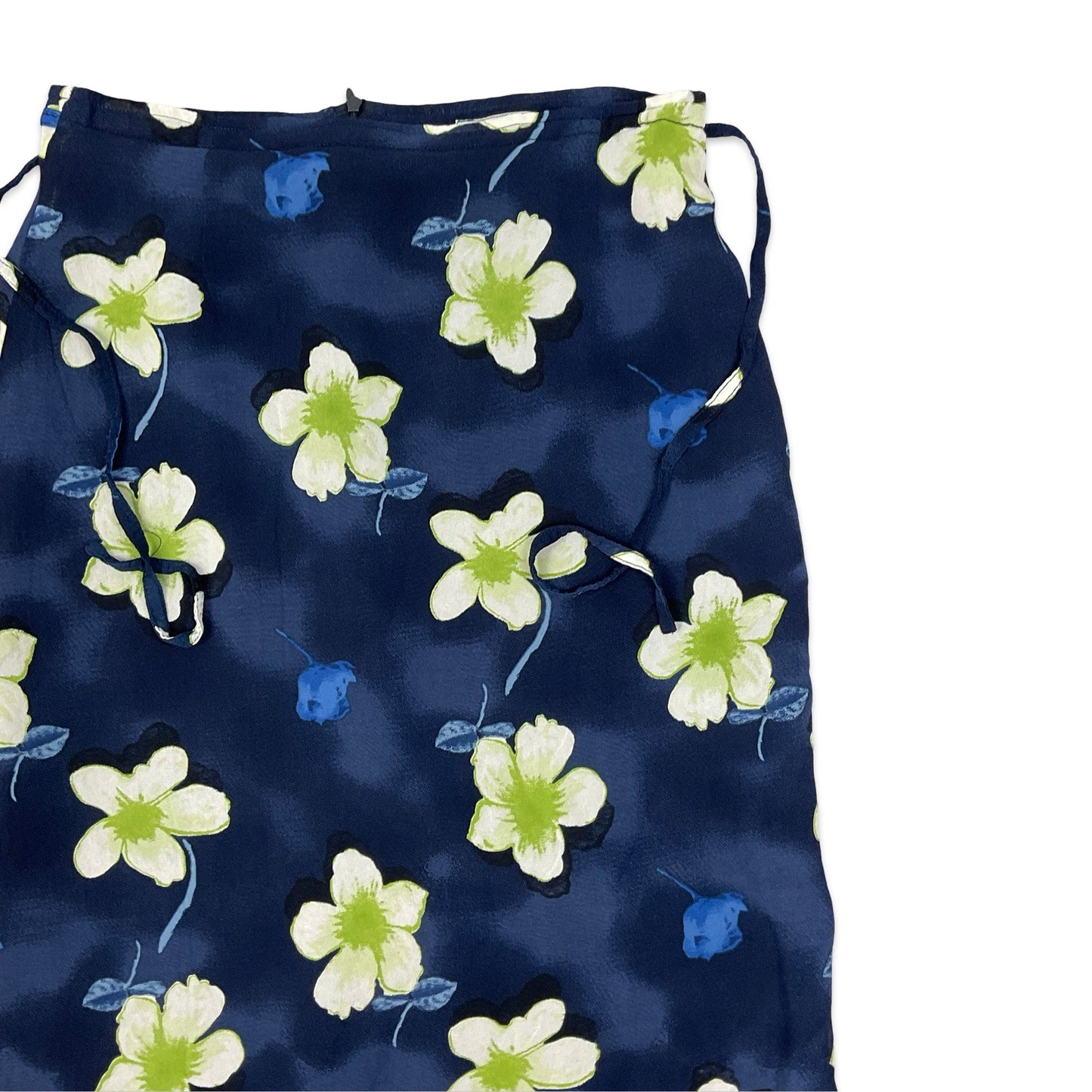 Navy Floral Print Midi Skirt 12