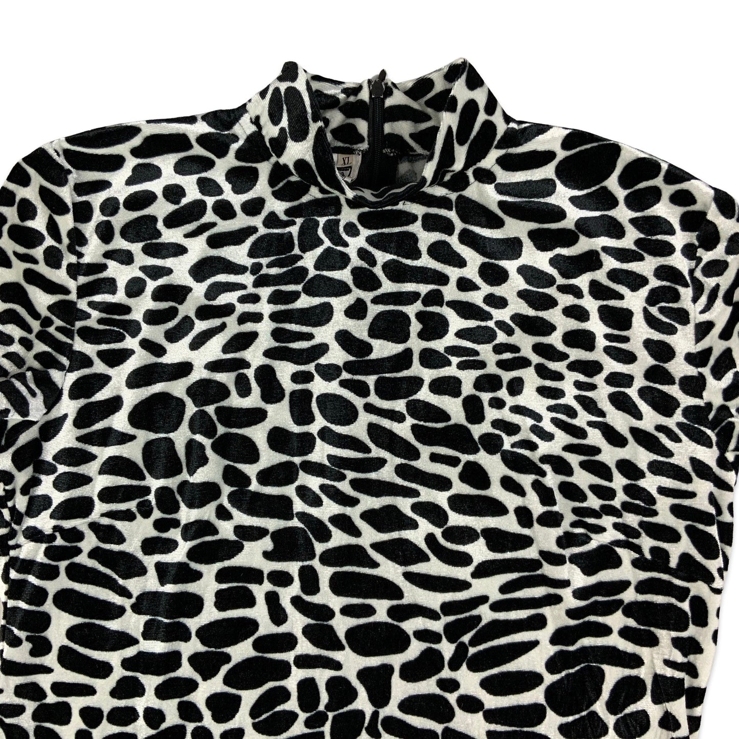 Vintage Dalmation Print High Neck Top 8 10 12