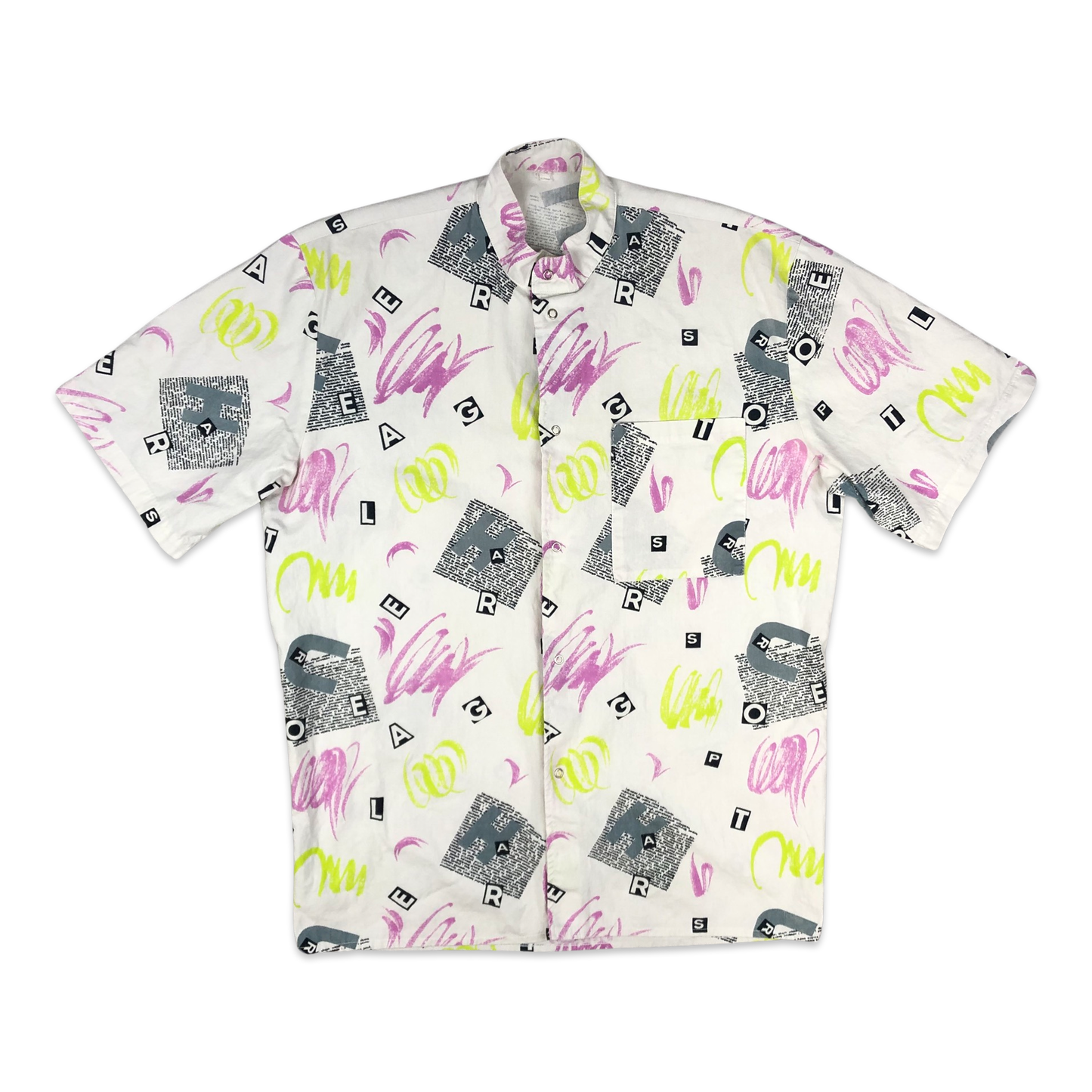 Vintage 80s Abstract Print Roundneck Shirt L