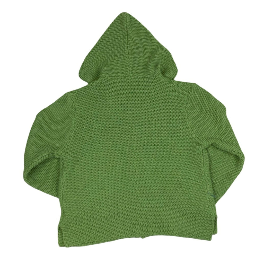 Vintage 80s 90s Green Hooded Oversized Cardigan 12 14 16