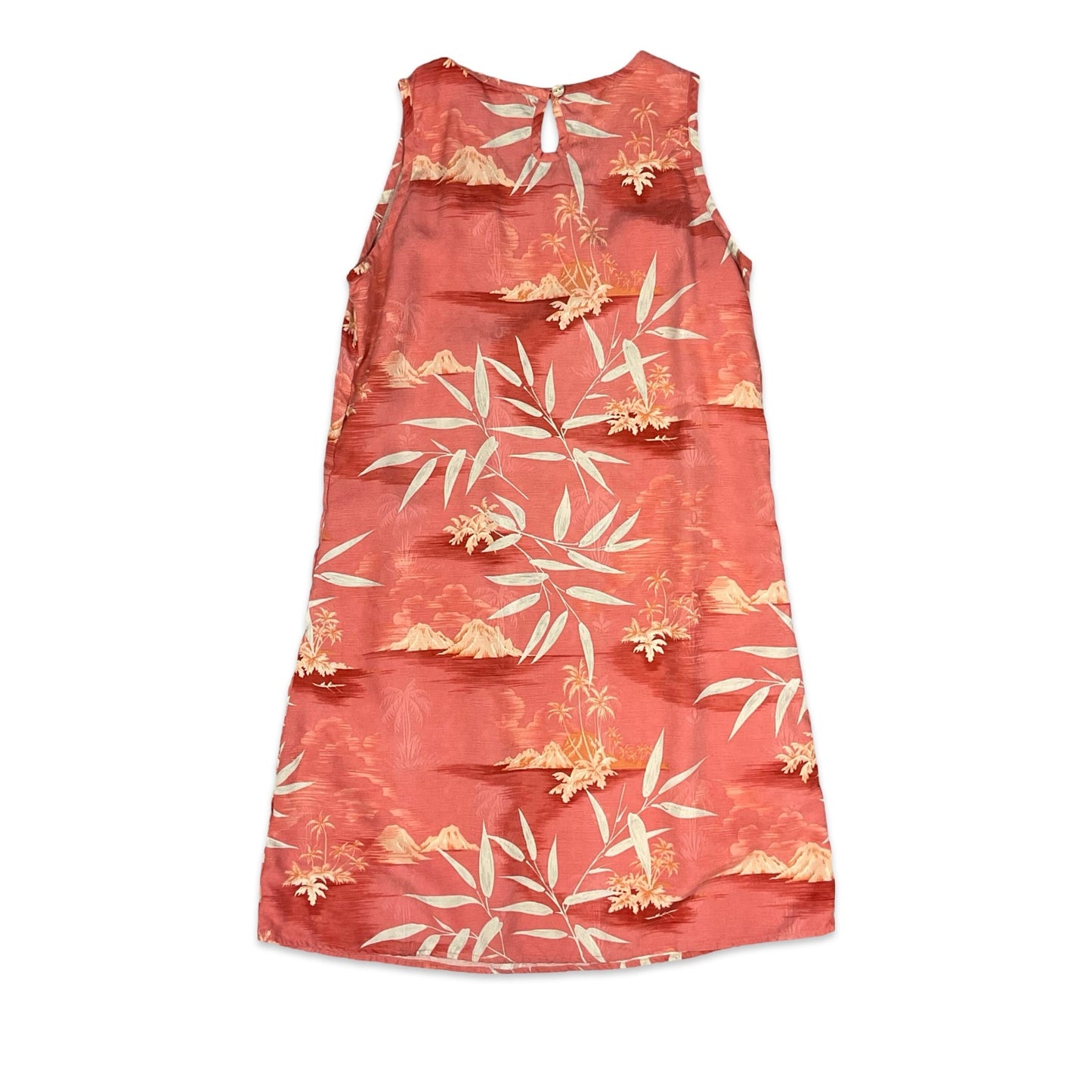 Vintage Pink White & Orange Floral Silk Dress 12