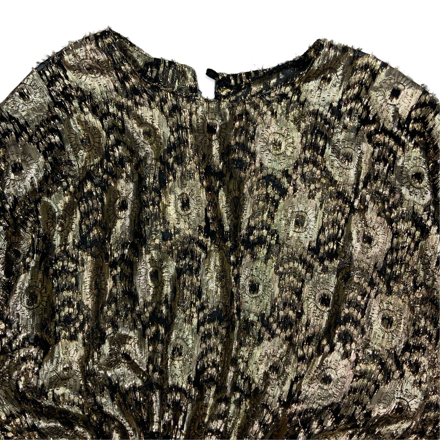 80s Black & Gold 3/4 Sleeve Blouse 10 12