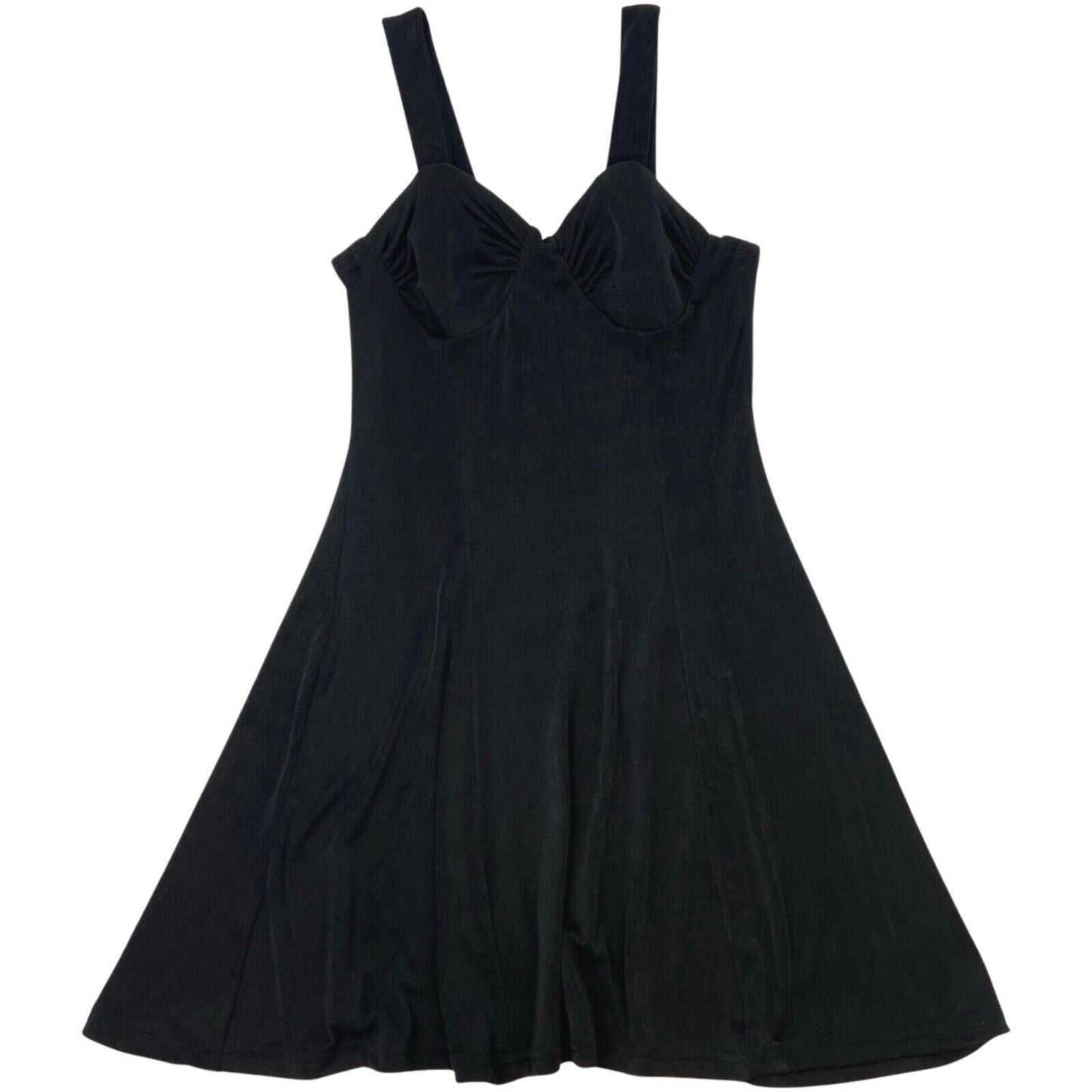 Vintage 90s Black Body-Con Skater Party Dress 6 XS