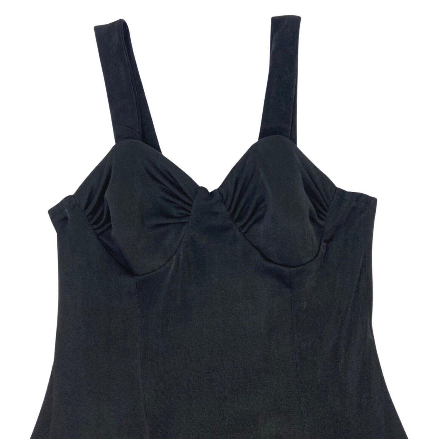Vintage 90s Black Body-Con Skater Party Dress 6 XS