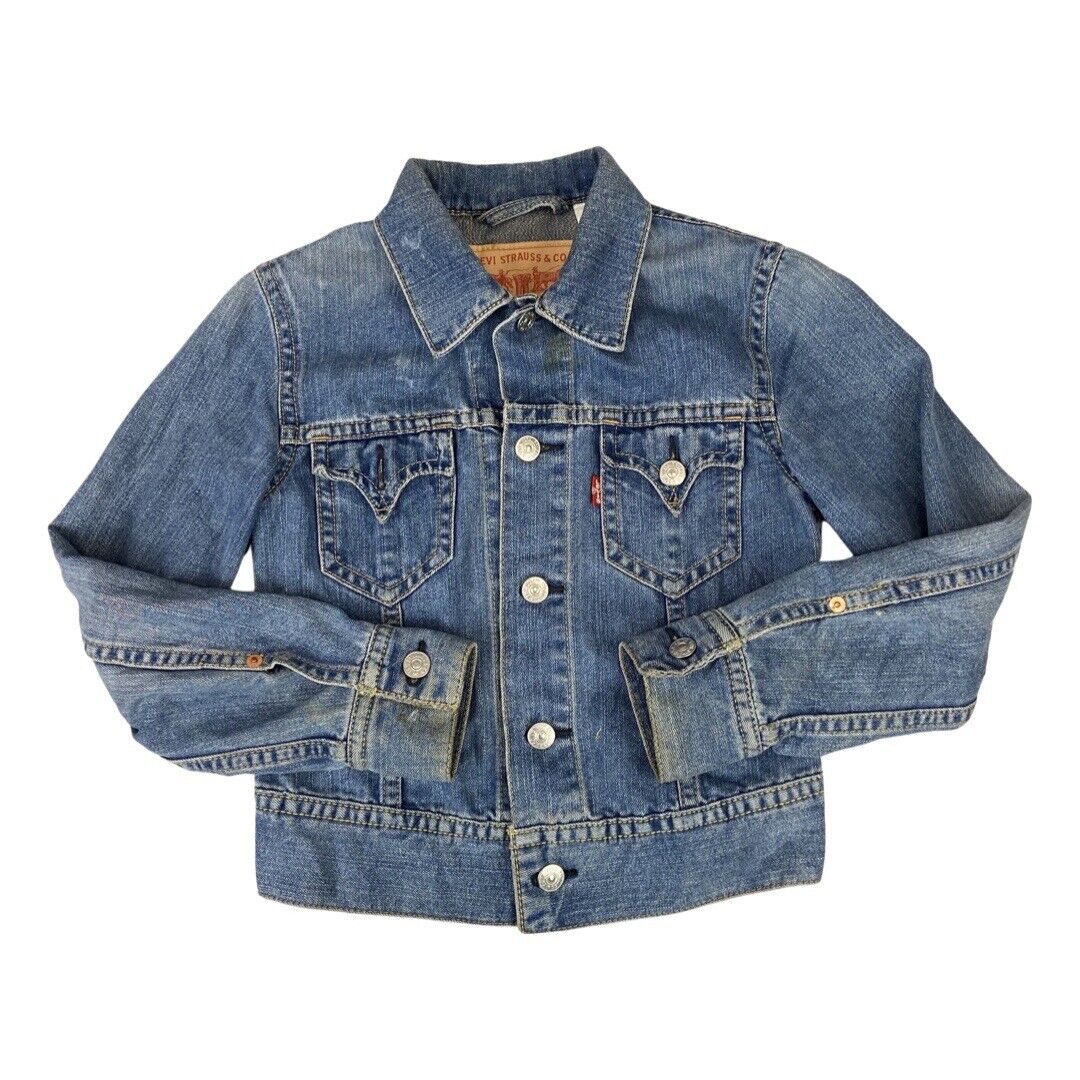 VTG LADIES LEVIS TYPE 1 WESTERN YOKED DENIM JACKET TRUCKER ROCKABILLY 34” XS