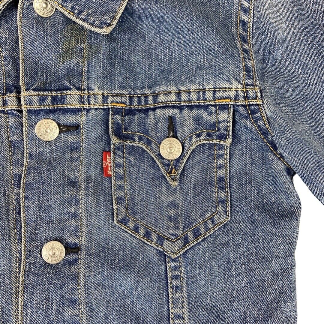 VTG LADIES LEVIS TYPE 1 WESTERN YOKED DENIM JACKET TRUCKER ROCKABILLY 34” XS