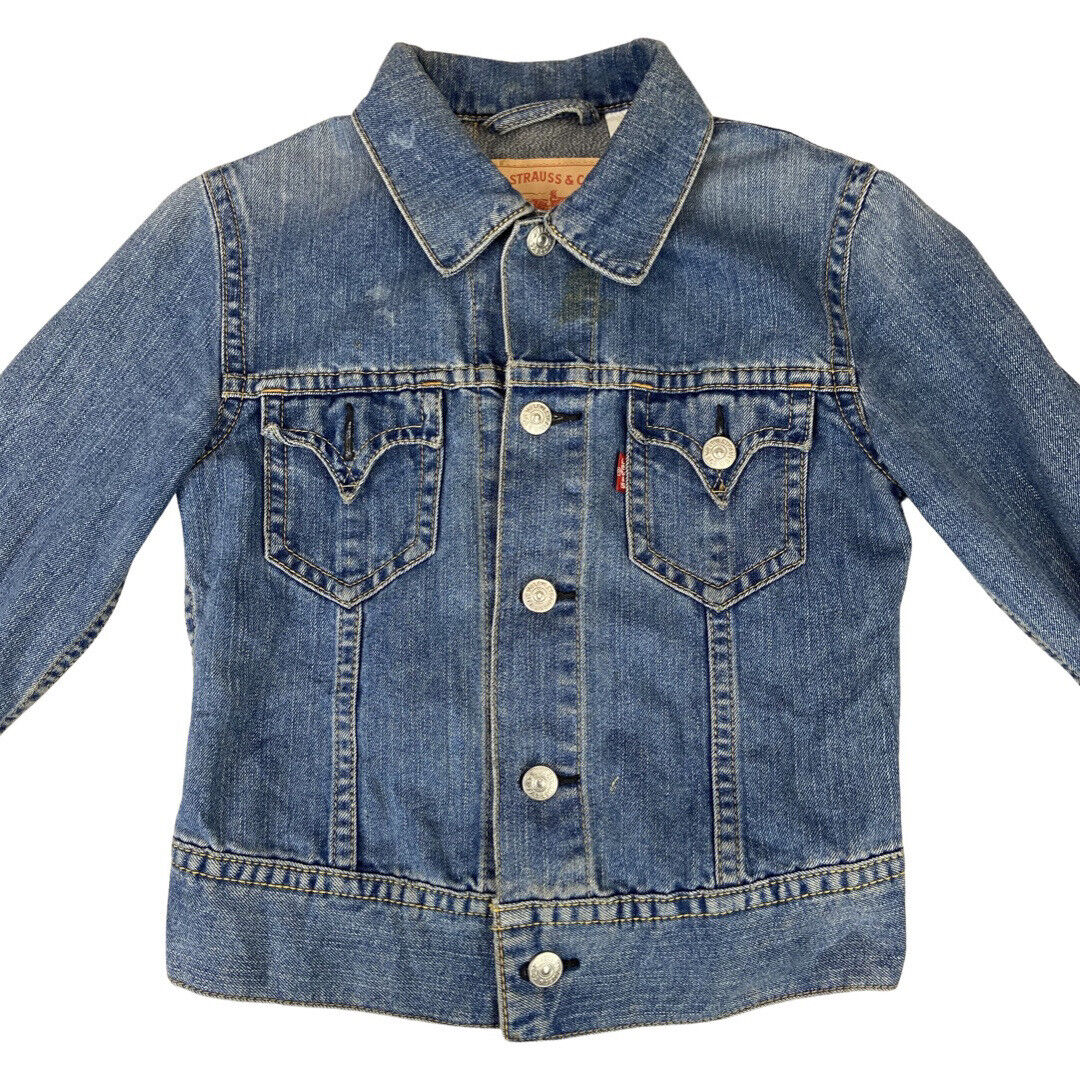 VTG LADIES LEVIS TYPE 1 WESTERN YOKED DENIM JACKET TRUCKER ROCKABILLY 34” XS