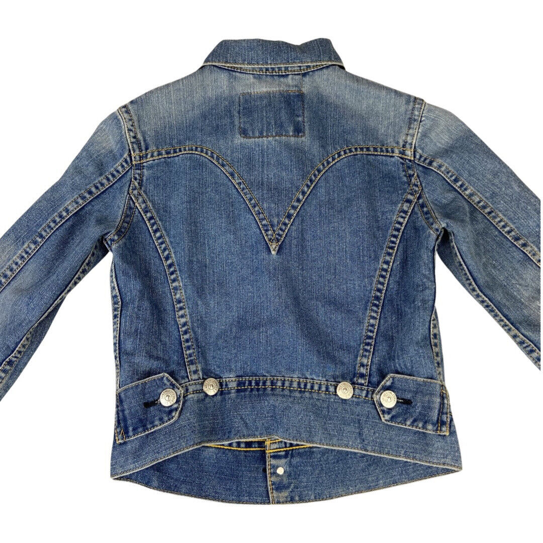 VTG LADIES LEVIS TYPE 1 WESTERN YOKED DENIM JACKET TRUCKER ROCKABILLY 34” XS