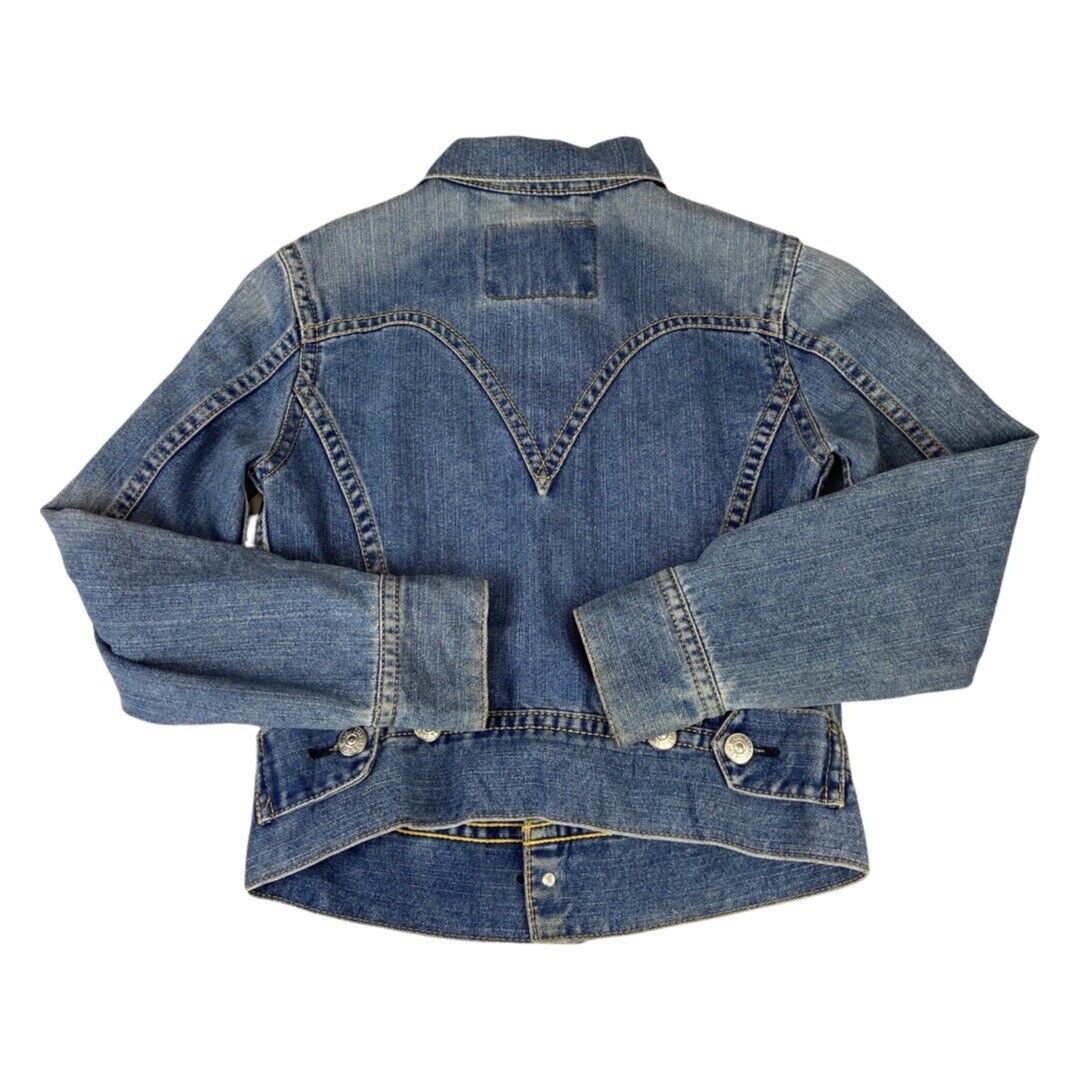 VTG LADIES LEVIS TYPE 1 WESTERN YOKED DENIM JACKET TRUCKER ROCKABILLY 34” XS