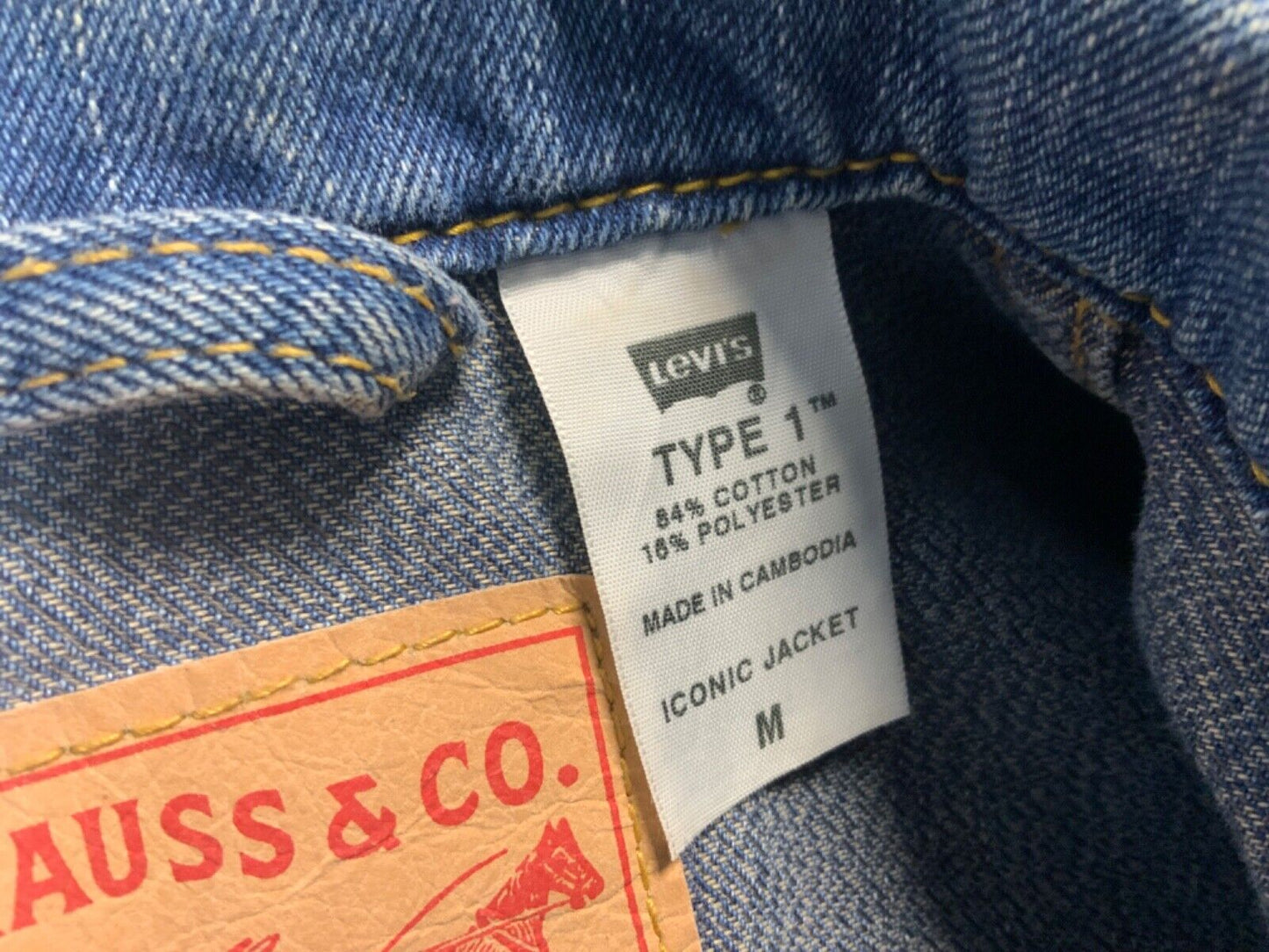 VTG LADIES LEVIS TYPE 1 WESTERN YOKED DENIM JACKET TRUCKER ROCKABILLY 34” XS
