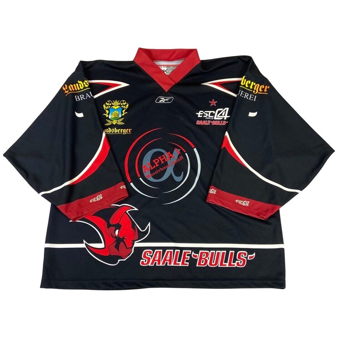 Reebok Black Saale Bulls Eishockey Oberliga Jersey XXXL