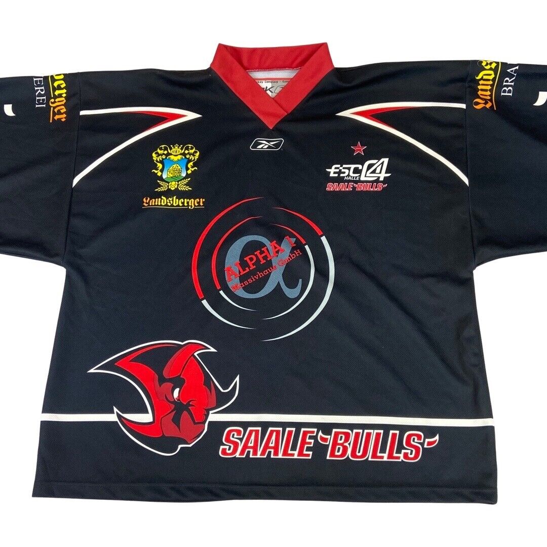 Reebok Black Saale Bulls Eishockey Oberliga Jersey XXXL
