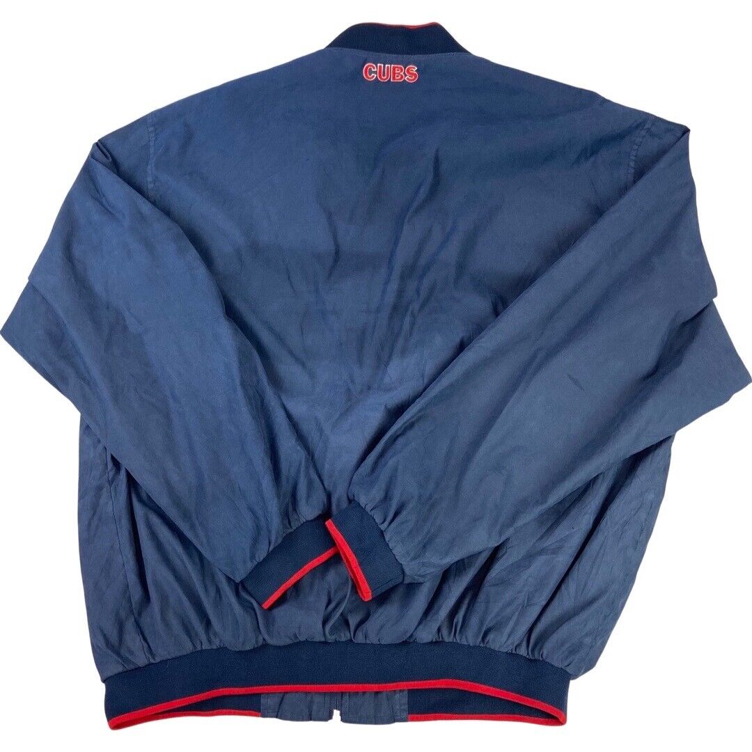 Vintage 00s Navy G-III Carl Banks Chicago Cubs MLB Track Jacket Windbreaker XL