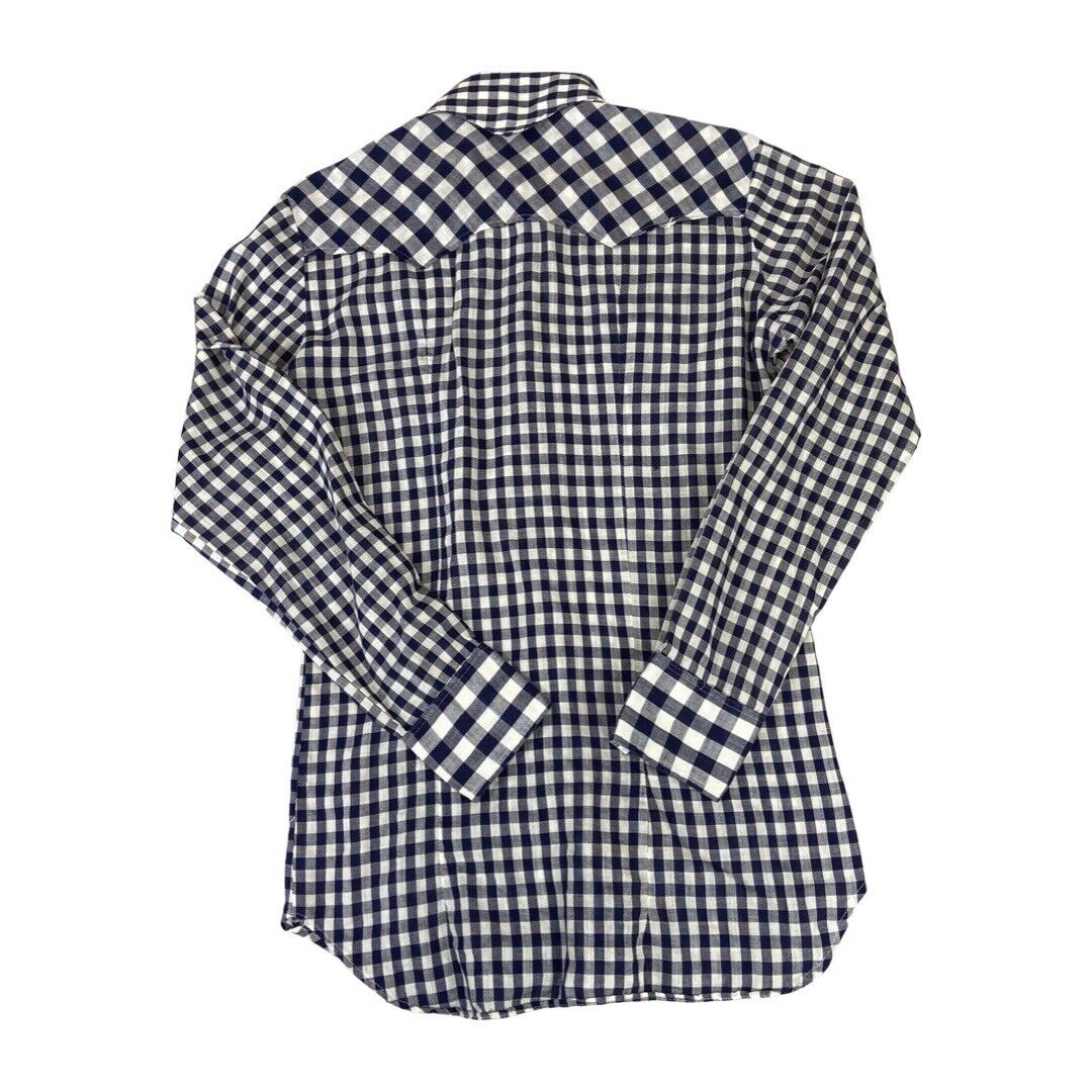 VTG 70s LEVIS SPORTSWEAR BIG E WHITE TAB PEARL SNAP WESTERN SHIRT GINGHAM 34” XS