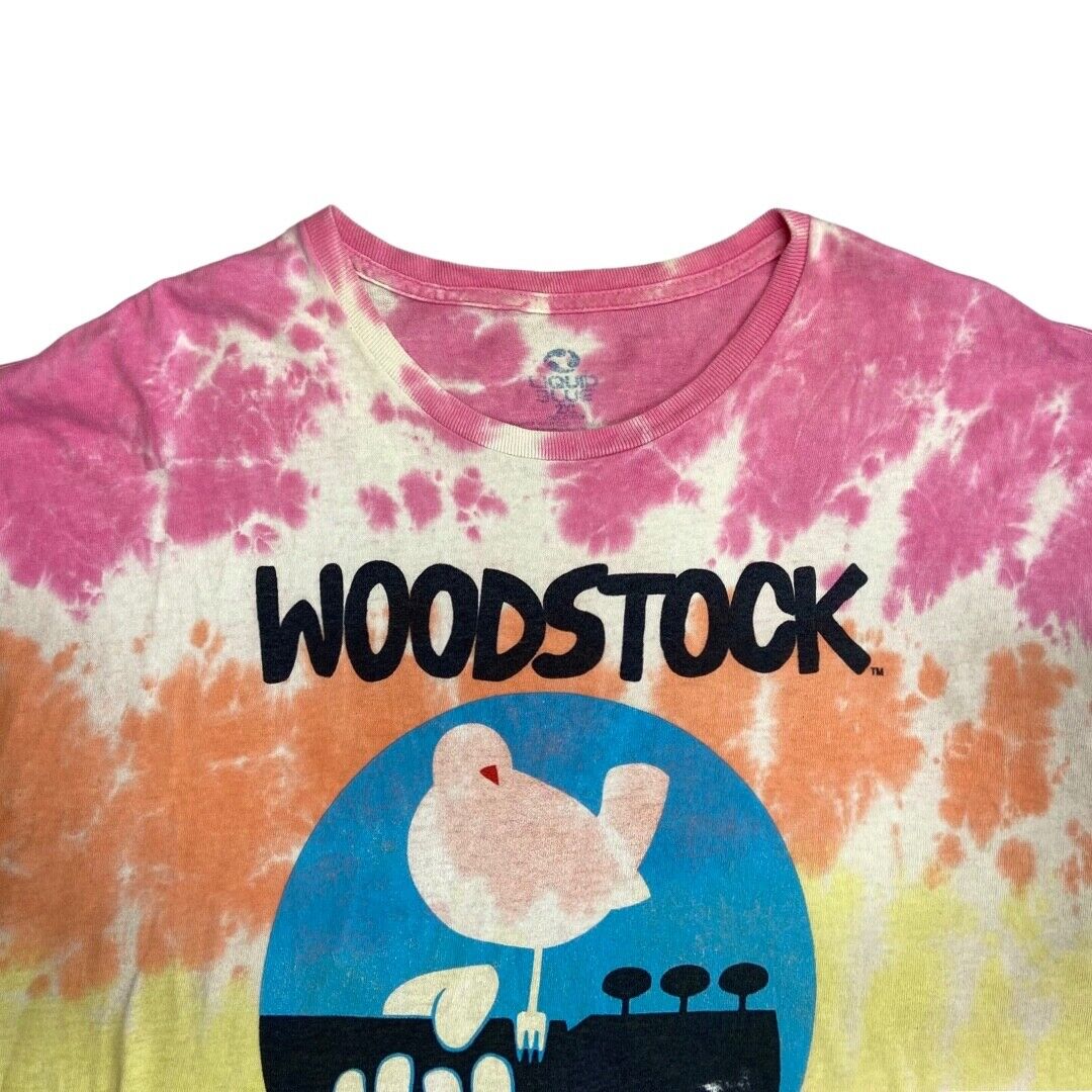 Preloved Tie-Dye Multicolour Liquid Blue Graphic Woodstock Festival T-Shirt XL