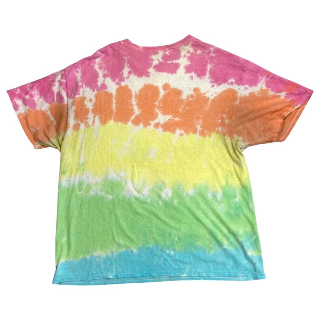 Preloved Tie-Dye Multicolour Liquid Blue Graphic Woodstock Festival T-Shirt XL