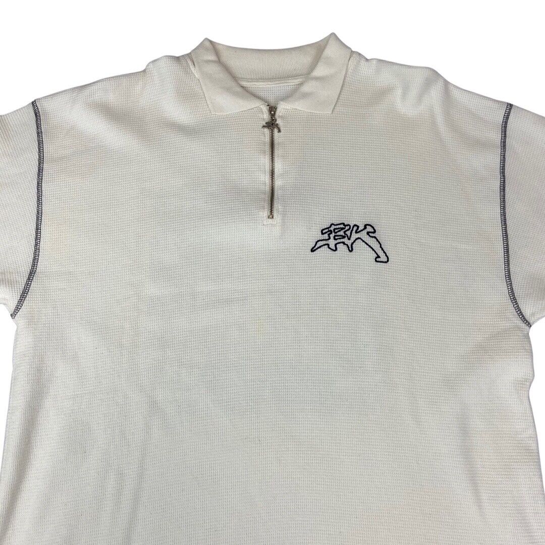 Vintage 90s White British Knights Double-Sided Zip-Up Polo T-Shirt XXL