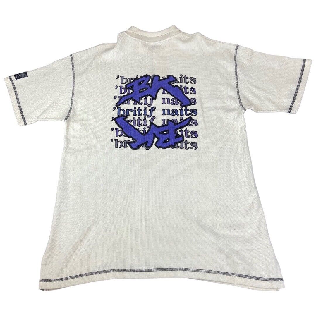 Vintage 90s White British Knights Double-Sided Zip-Up Polo T-Shirt XXL