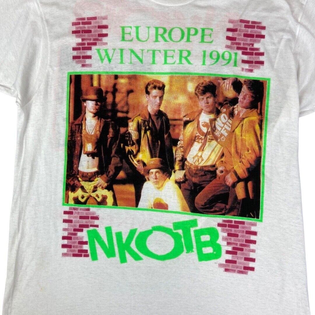 Vintage 1991 New Kids On The Block Europe Winter Tour Graphic T-Shirt Large