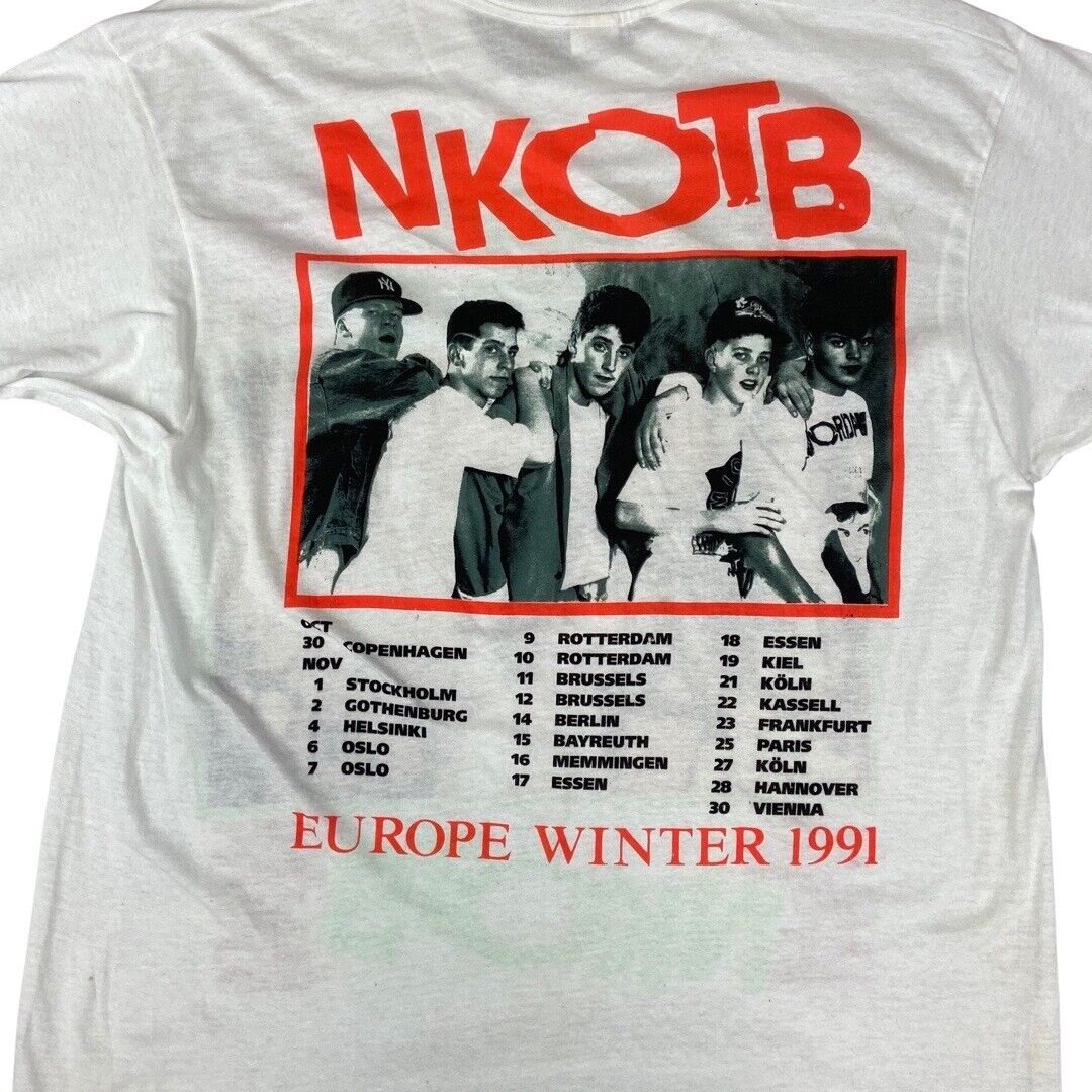Vintage 1991 New Kids On The Block Europe Winter Tour Graphic T-Shirt Large