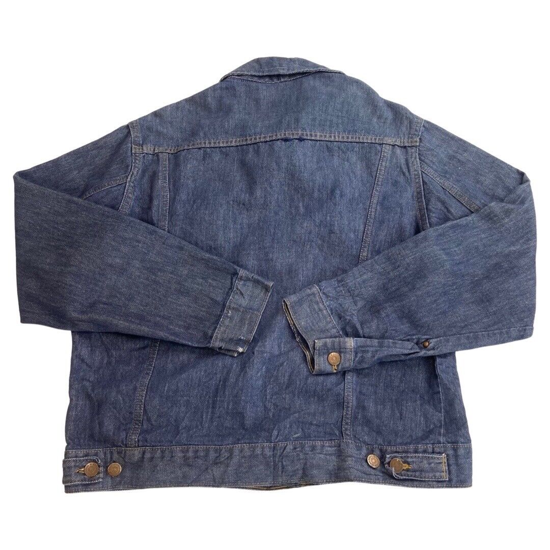 VTG 70s USA SEARS ROEBUCK SELVEDGE DENIM TRUCKER RODEO JACKET ROCKABILLY 41” M