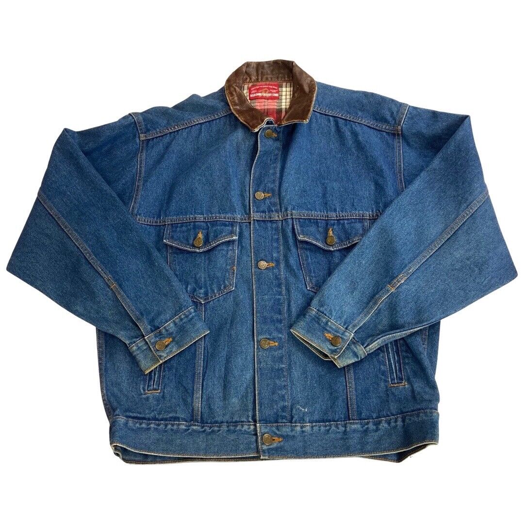 VTG 80s USA MARLBORO COUNTRY STORE DENIM CHORE RODEO JACKET ROCKABILLY 44” L