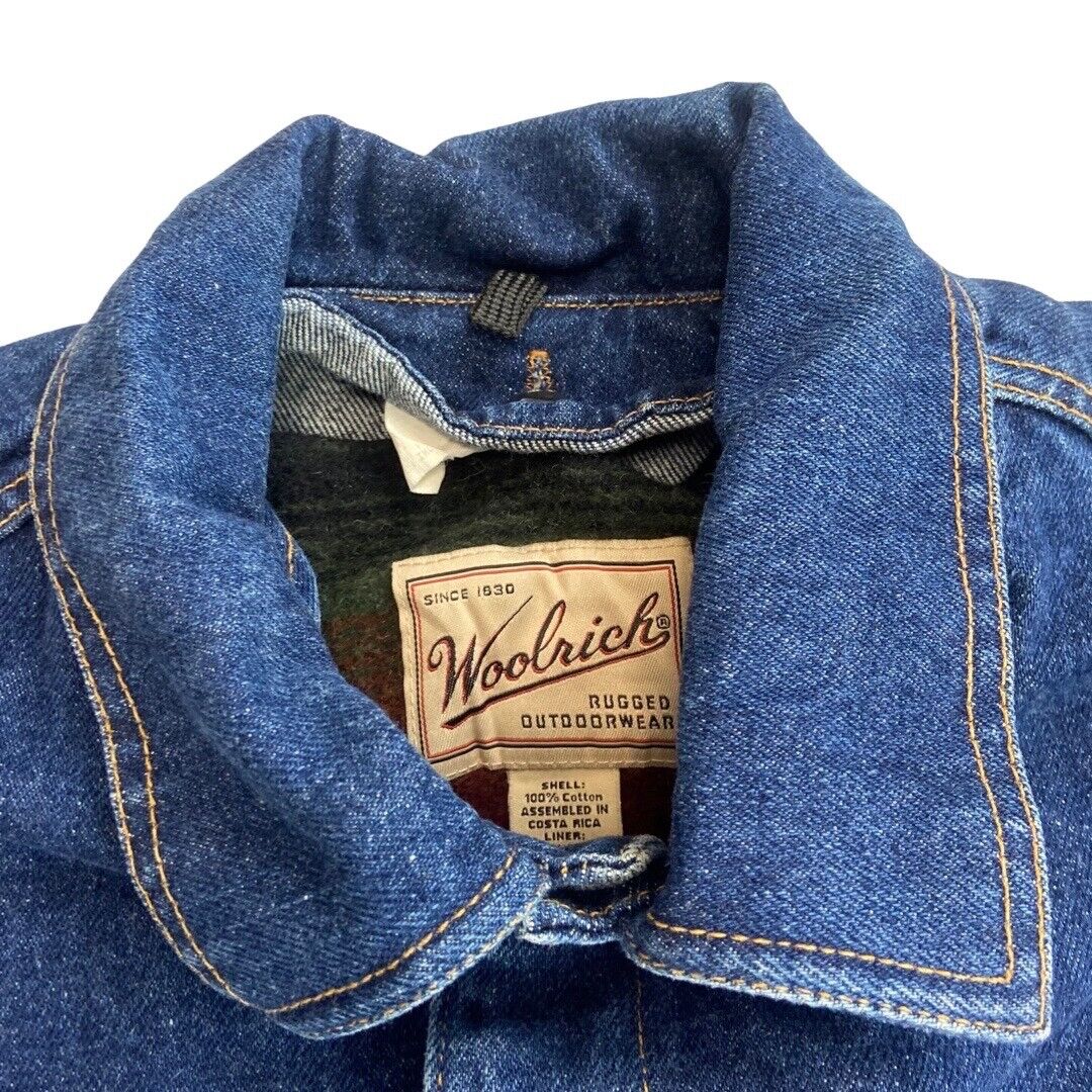 VTG DENIM USA MEXICAN WOOL BLANKET LINED CHORE RODEO JACKET ROCKABILLY 46” XL