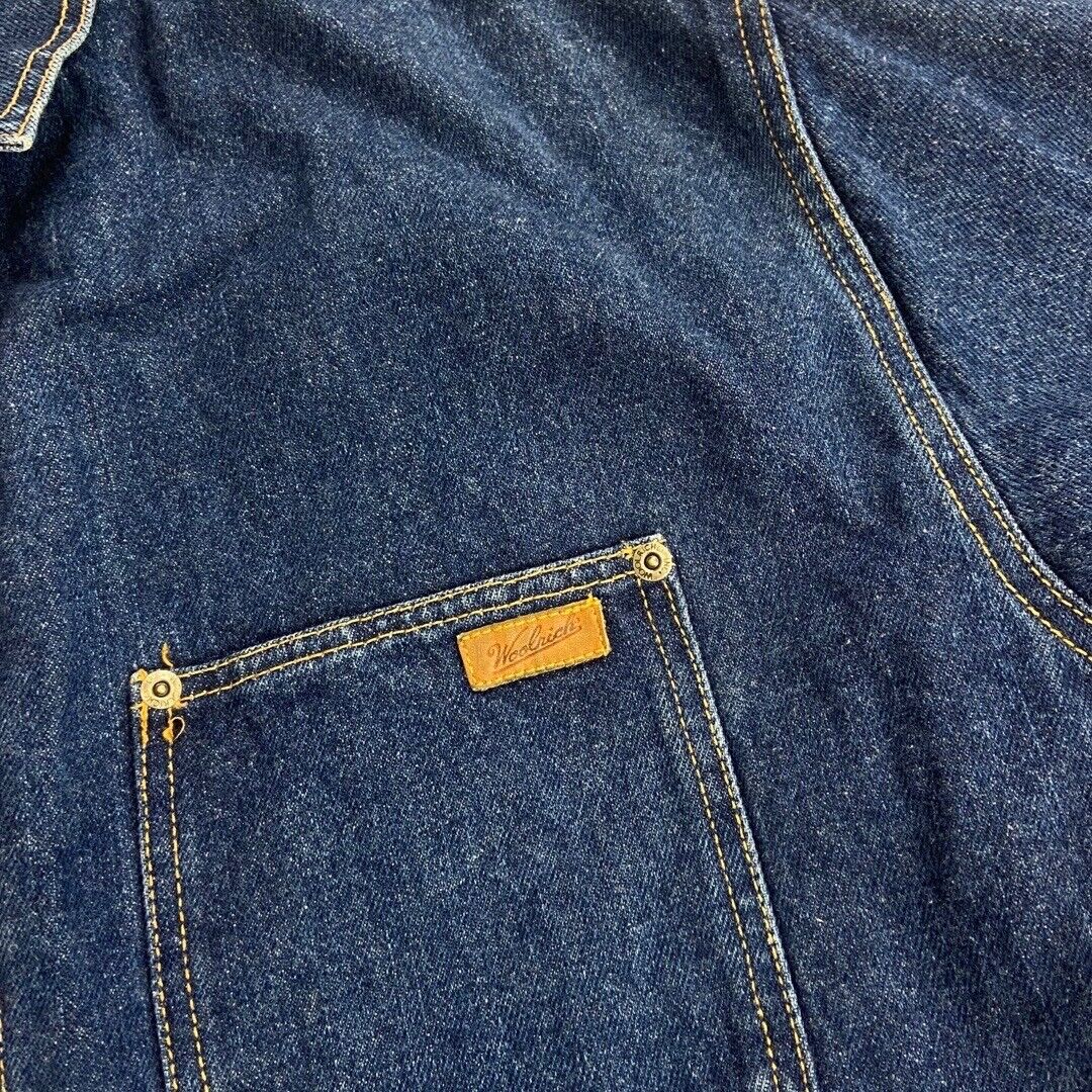 VTG DENIM USA MEXICAN WOOL BLANKET LINED CHORE RODEO JACKET ROCKABILLY 46” XL