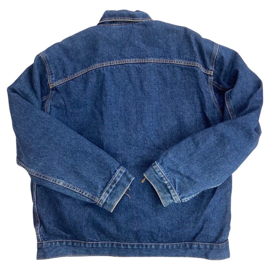 VTG DENIM USA MEXICAN WOOL BLANKET LINED CHORE RODEO JACKET ROCKABILLY 46” XL