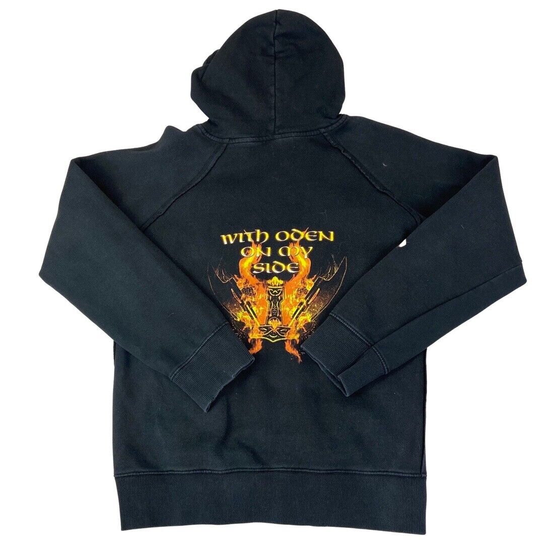 2000s Black Amon Amarth With Oden On My Side Triple Sided Print Hoodie Large