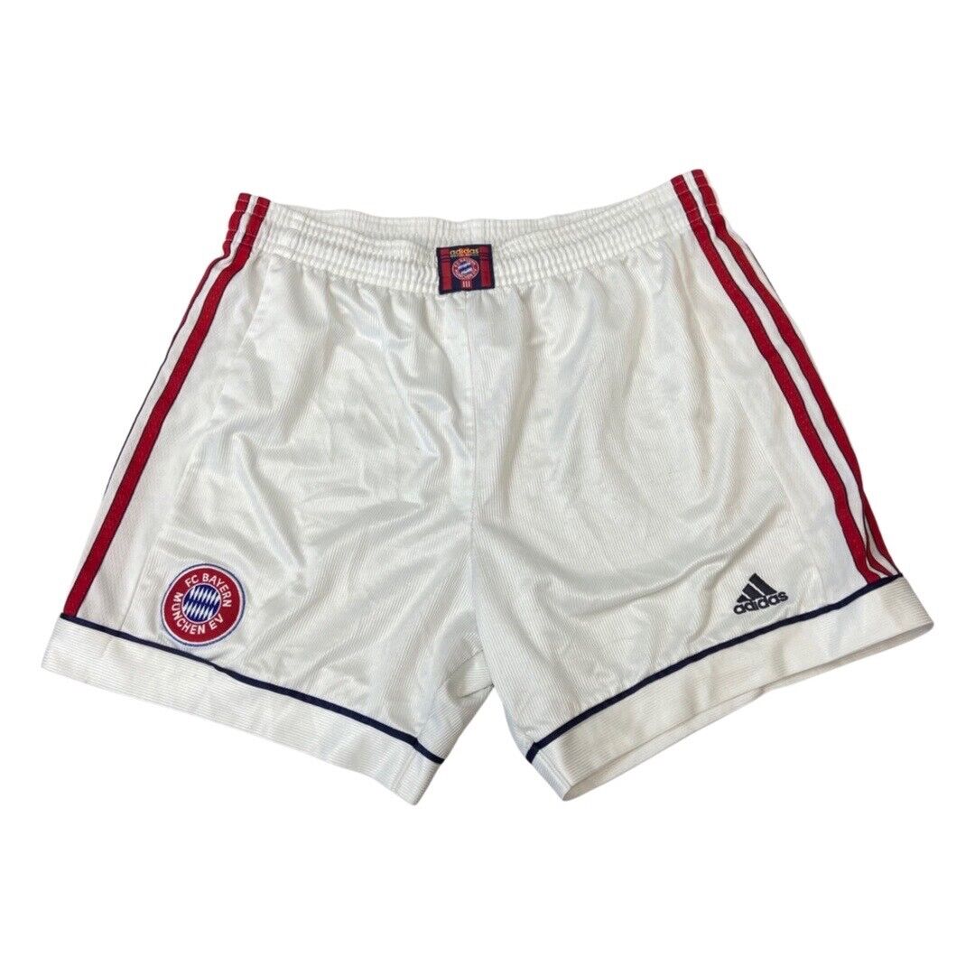 Vintage 1990s Red & White Adidas Bayern Munich Football Shorts Large