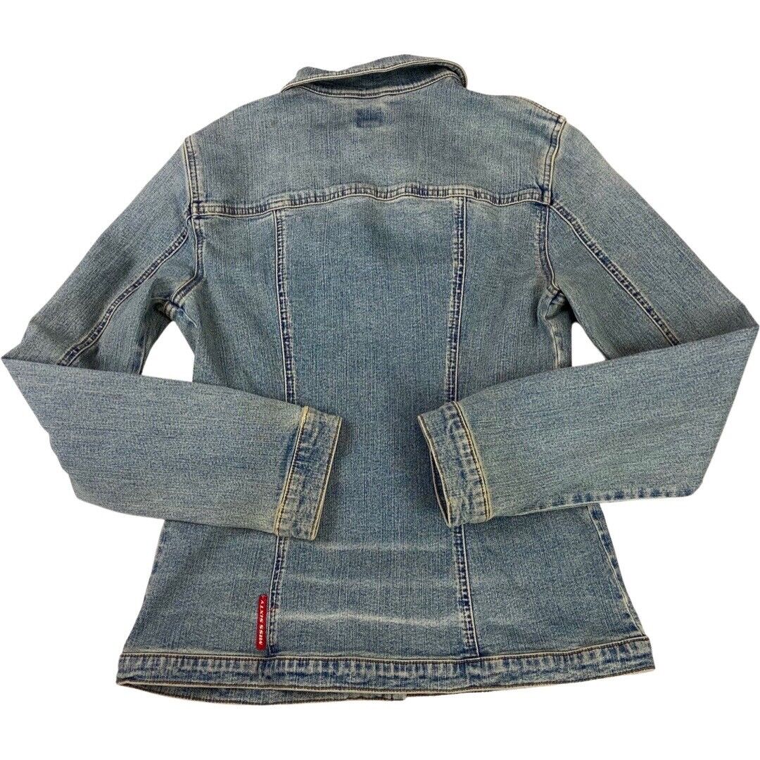 Vintage 90s Y2K Light Blue Miss Sixty Button Down Denim Shirt Jacket 8 10 S