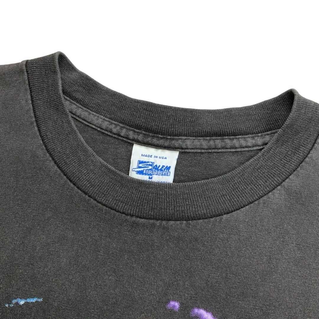 VTG 1991 Black Salem Sportswear Karl 'The Mailman' Malone Utah Jazz T-Shirt MED