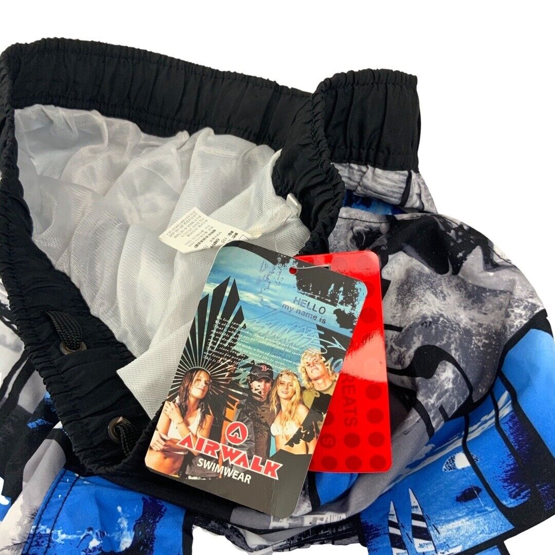 Deadstock Vintage 2000s Multi-Coloured Airwalk AOP Swimming Boardshorts Medium