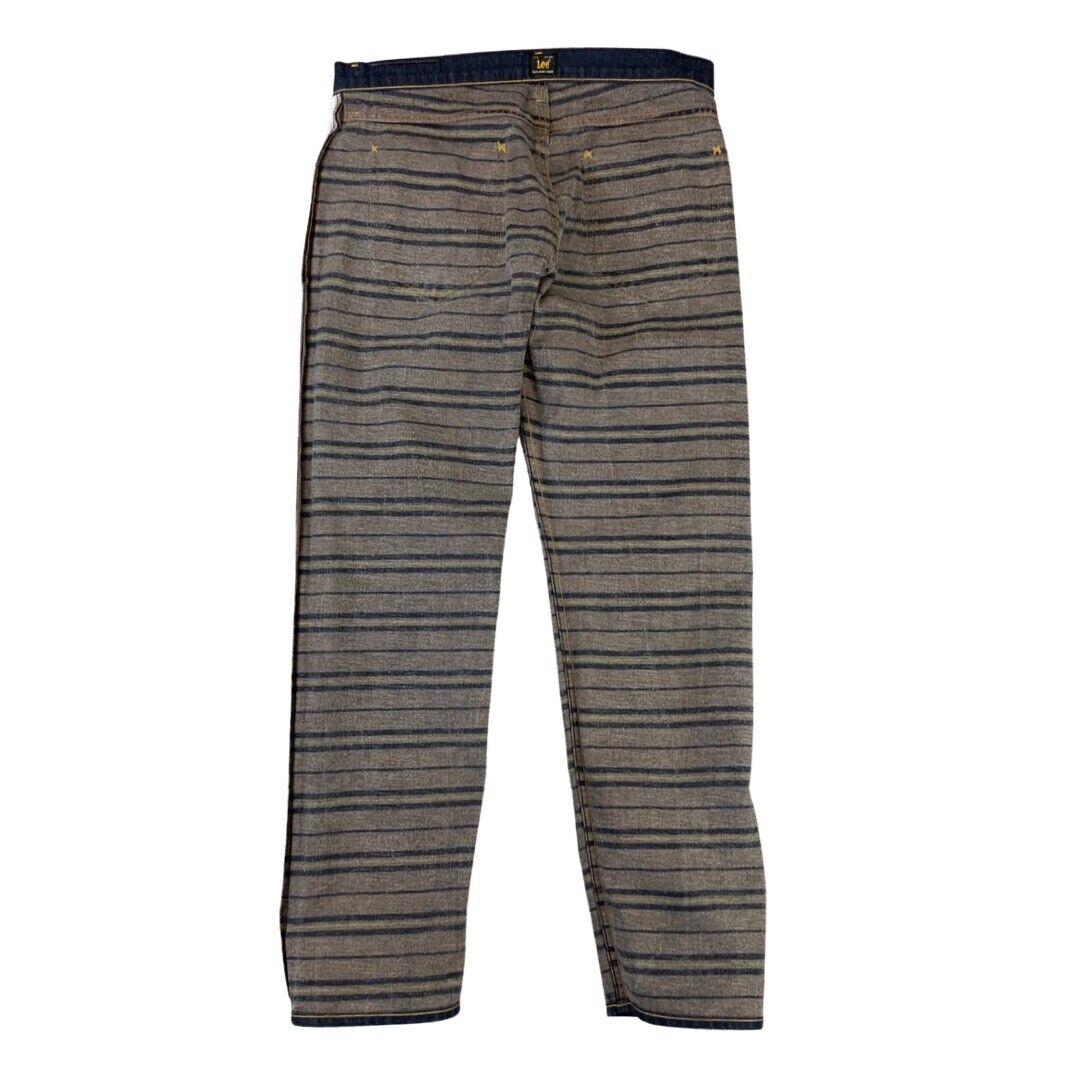 LTD EDN SEASONAL LEE CHASE STRIPED INNER INDIGO DENIM JEANS ROCKABILLY 34”W 32”L