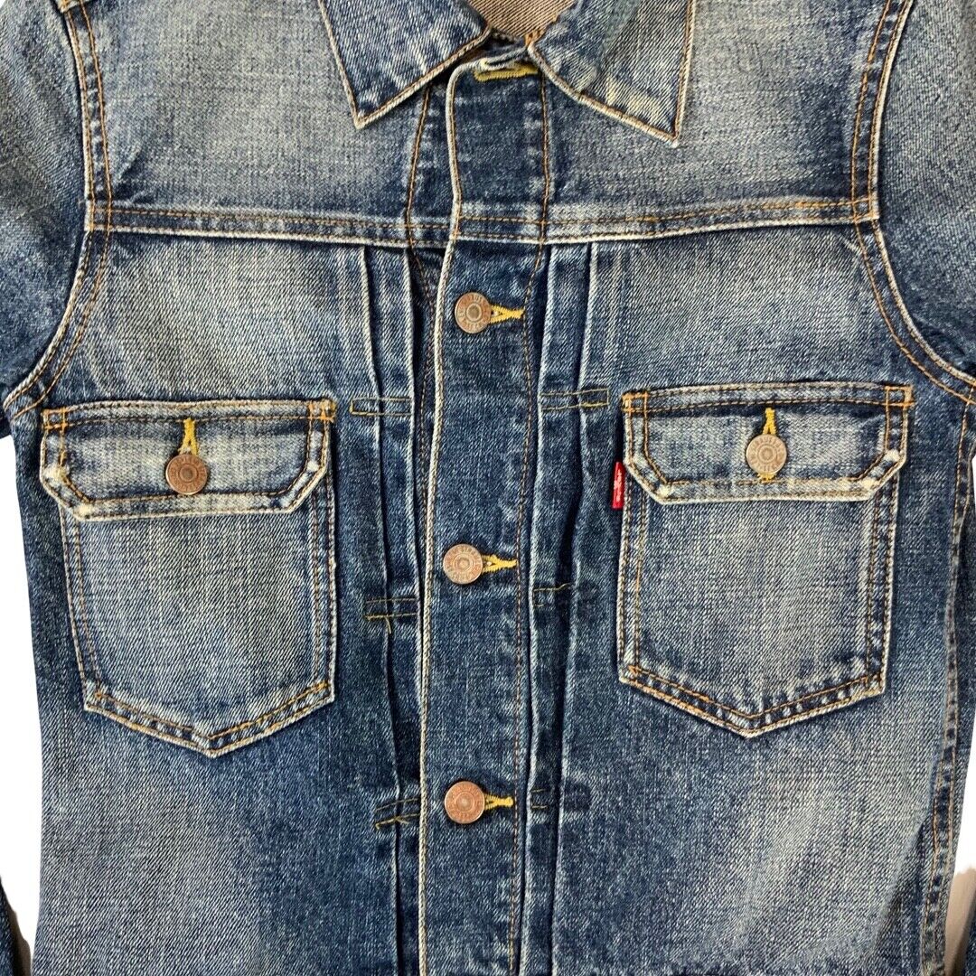 LADIES LEVIS TYPE 2 DENIM JACKET PLEAT BLOUSON 40s 50s STYLE ROCKABILLY S 36”