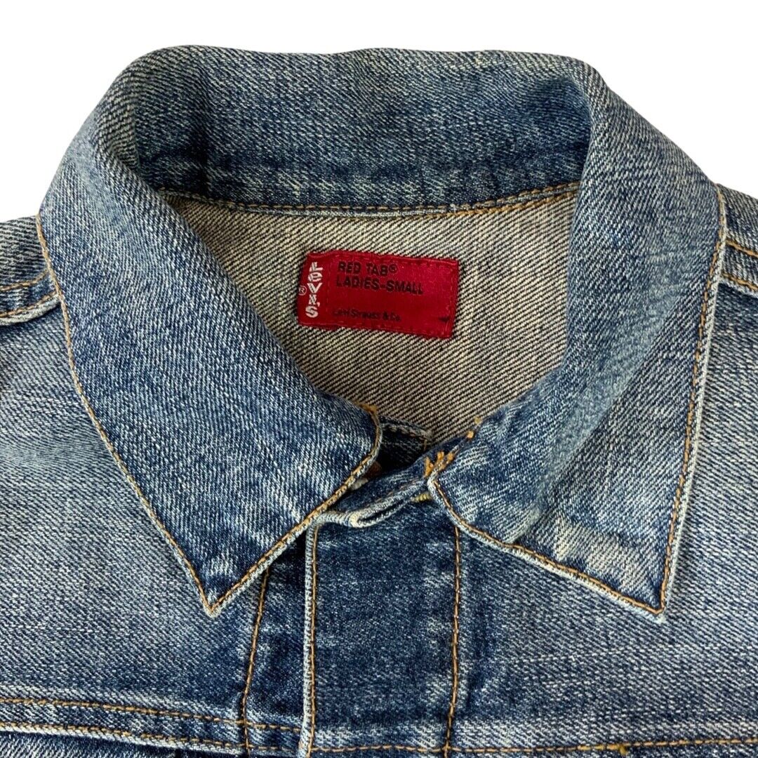 LADIES LEVIS TYPE 2 DENIM JACKET PLEAT BLOUSON 40s 50s STYLE ROCKABILLY S 36”