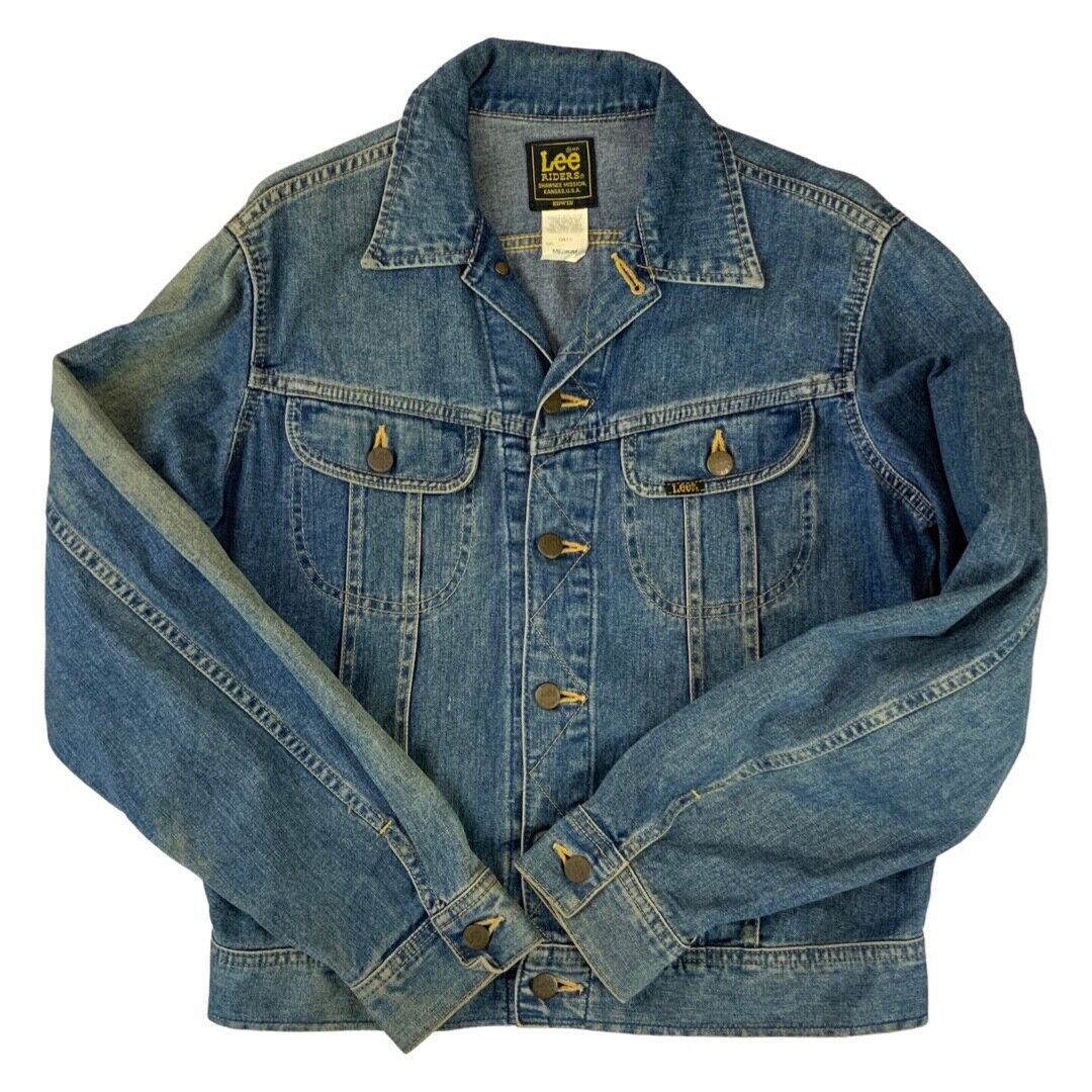 VTG V RARE LEE RIDERS EDWIN JAPAN COLAB DENIM TRUCKER JACKET SANFORIZED M 40”