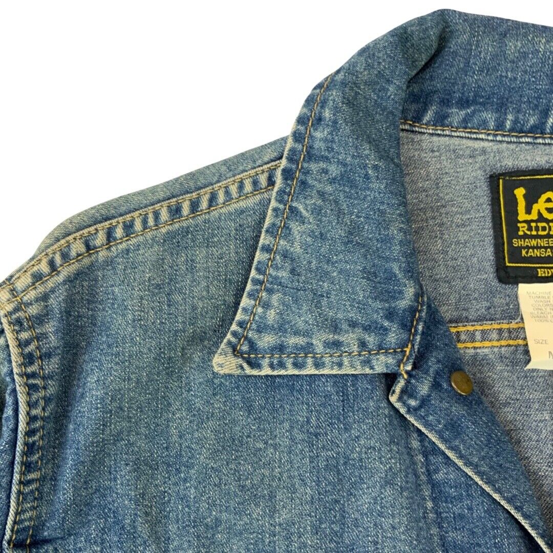 VTG V RARE LEE RIDERS EDWIN JAPAN COLAB DENIM TRUCKER JACKET SANFORIZED M 40”