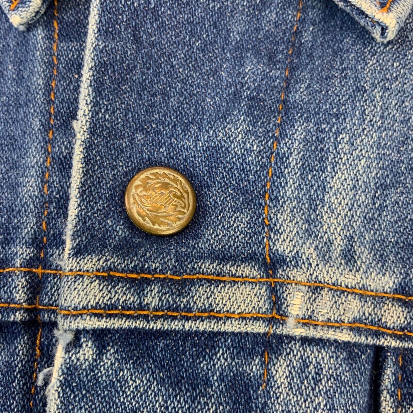 VTG 70s USA SADDLE KING WESTERN BY KEY IMPERIAL DENIM TRUCKER RODEO JACKET 42” L