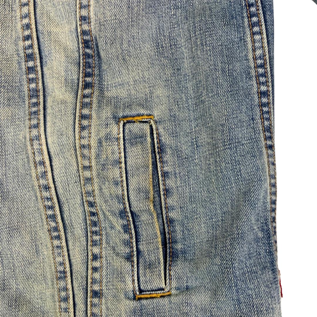 VTG LEVIS 10180 PINK FLANNEL LINED TYPE 3 TRUCKER DENIM JACKET 36” S