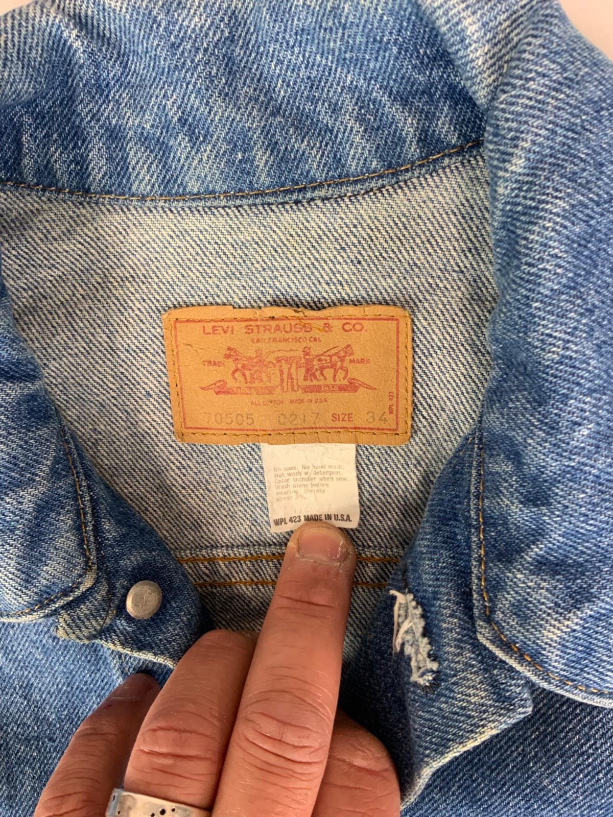 VTG 1970s USA MADE LEVIS 70505 0217 TYPE 3 TRUCKER DENIM JACKET VGC XS 34”