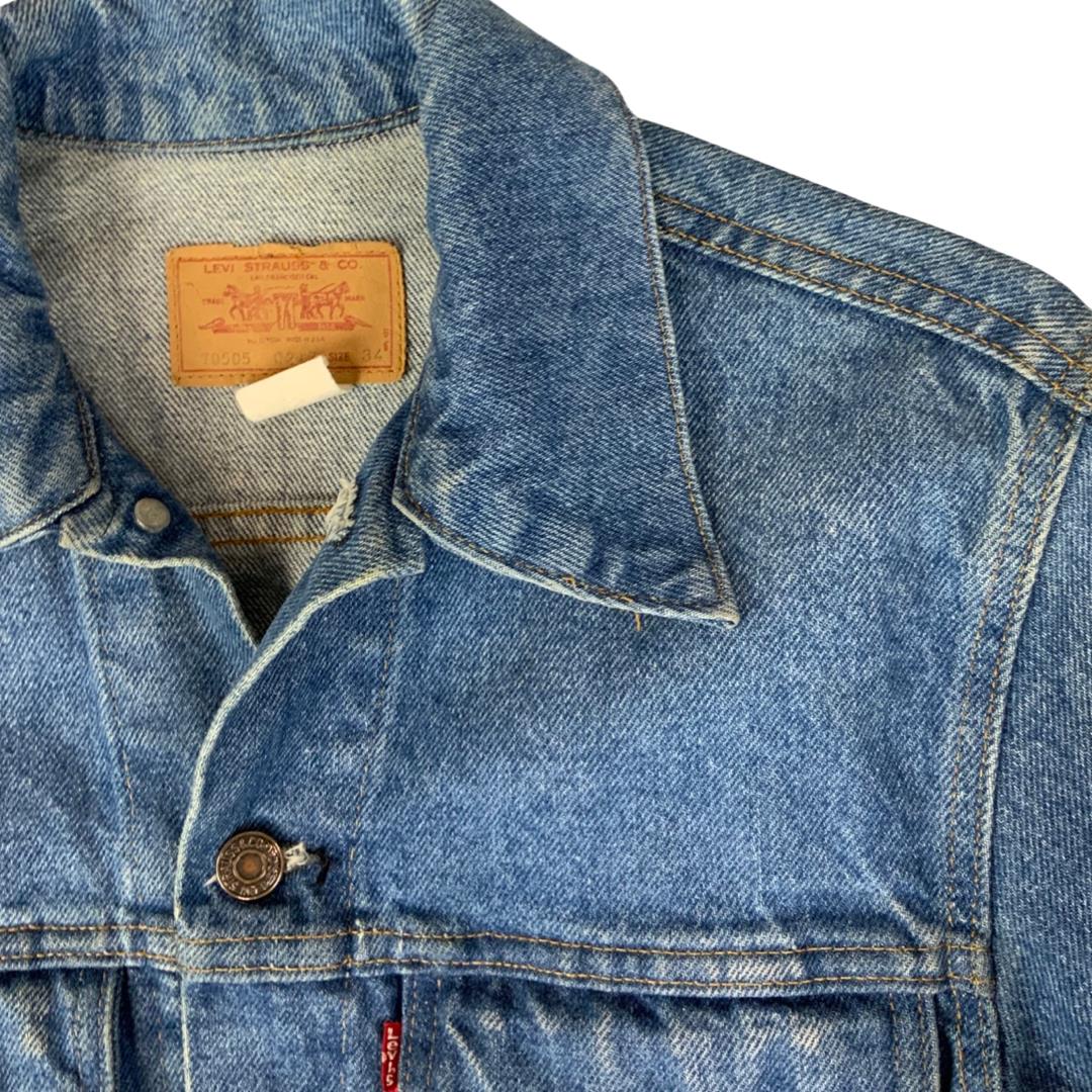 VTG 1970s USA MADE LEVIS 70505 0217 TYPE 3 TRUCKER DENIM JACKET VGC XS 34”