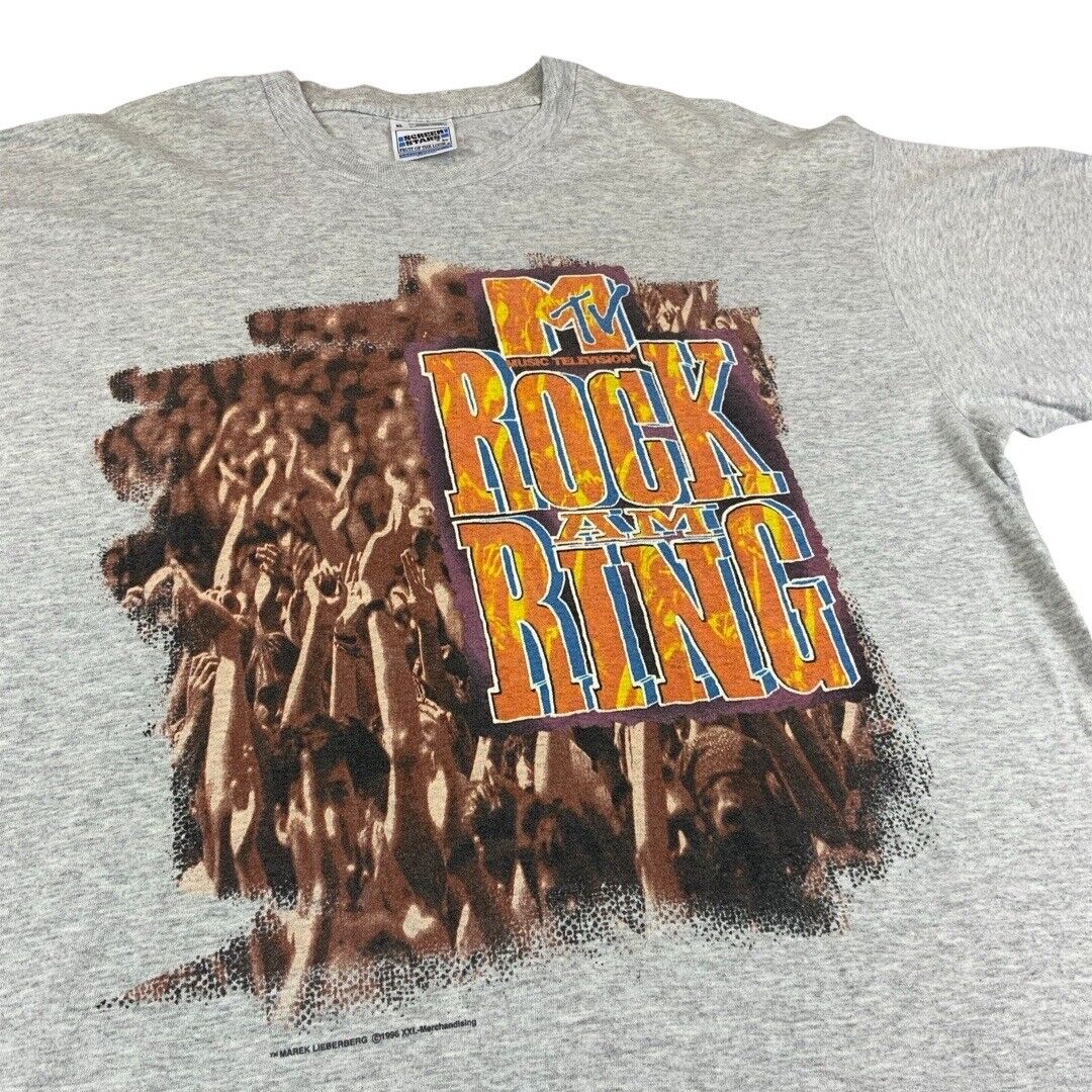Vintage 1996 Grey Rock Am Ring Festival Line-Up Graphic Screen Stars T-Shirt XL