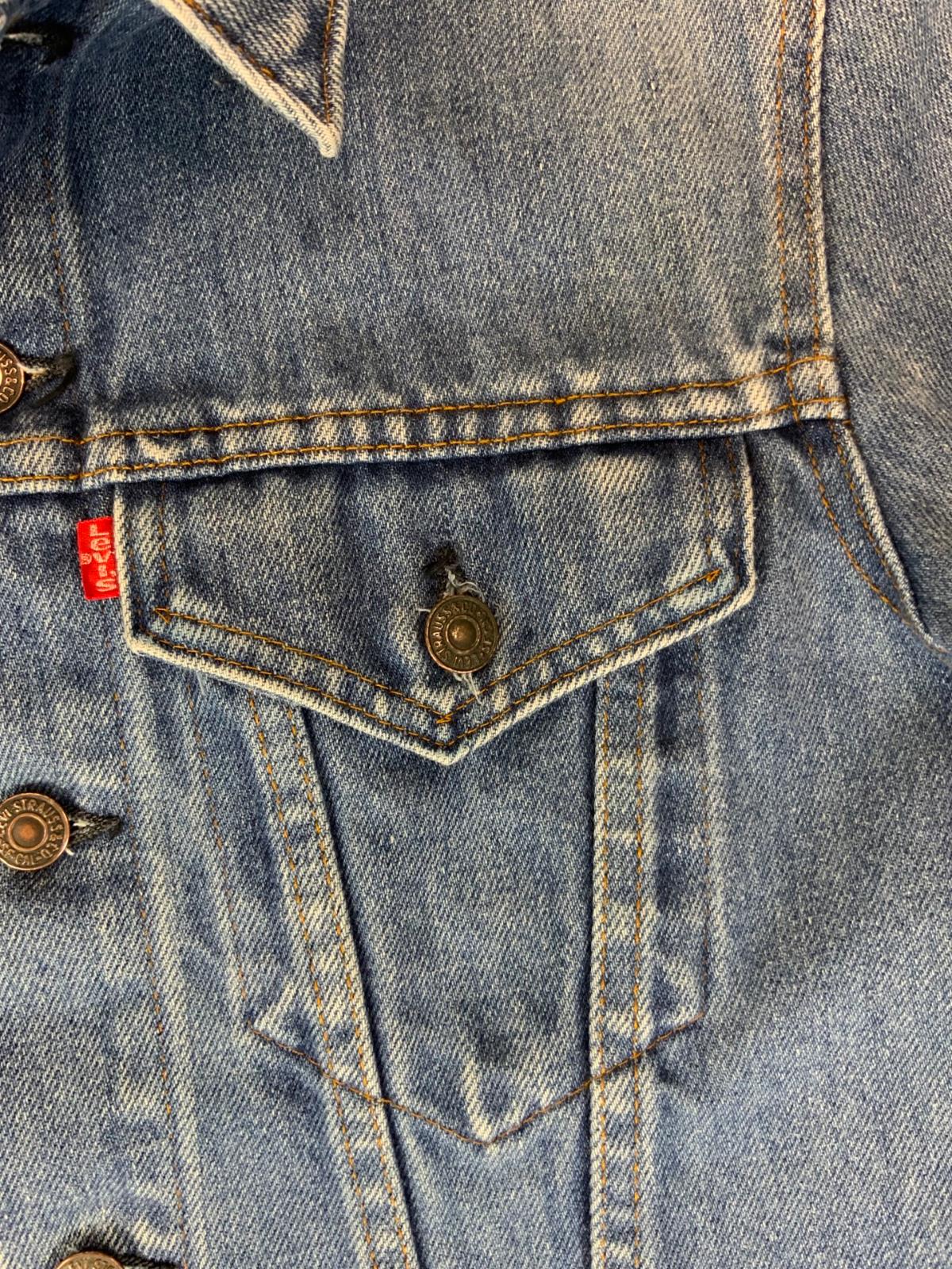 LADIES VTG 70s LEVIS 70704 0914 RED TAB USA MADE TYPE 3 DENIM JACKET 34” 10
