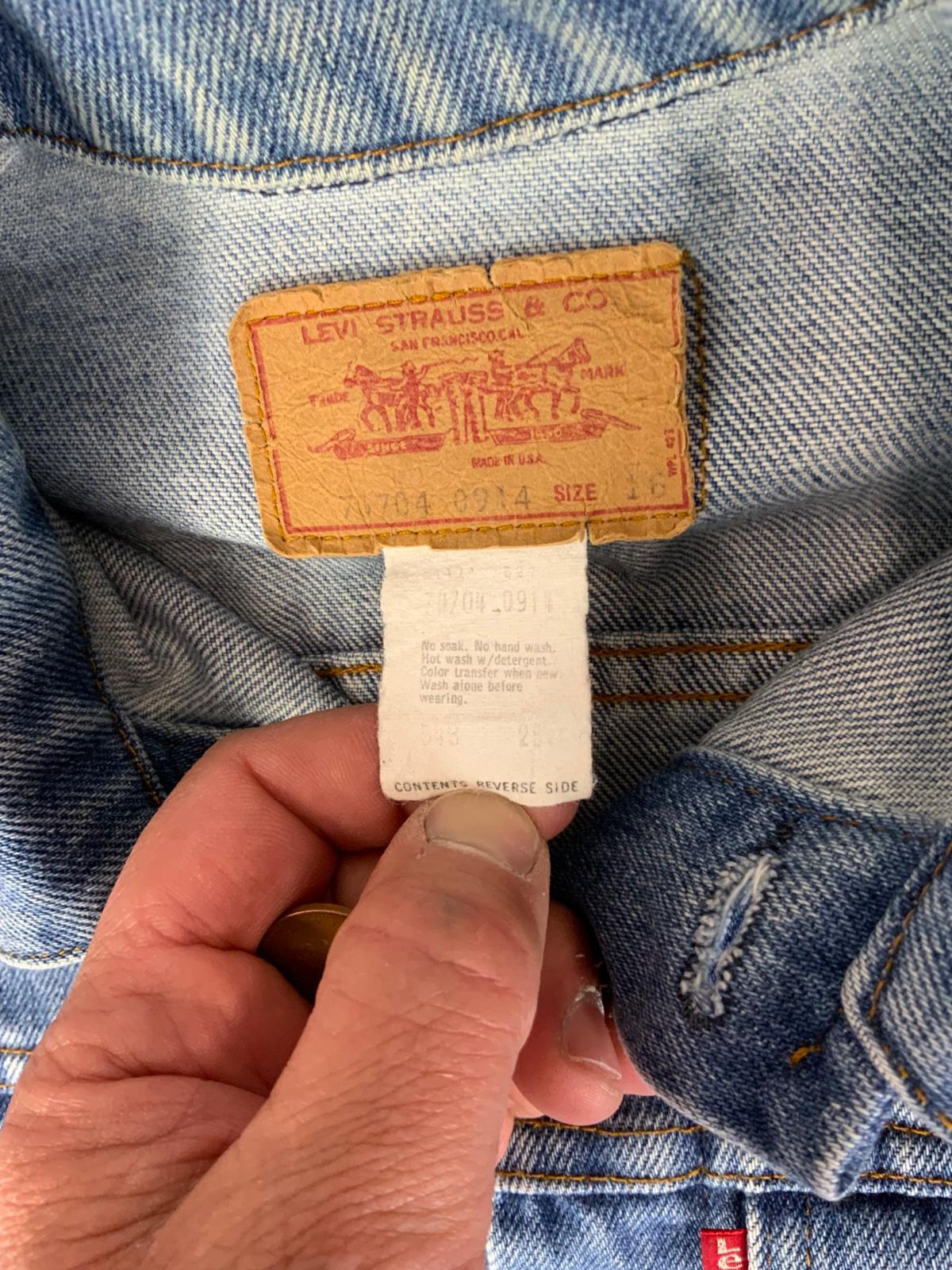 LADIES VTG 70s LEVIS 70704 0914 RED TAB USA MADE TYPE 3 DENIM JACKET 34” 10