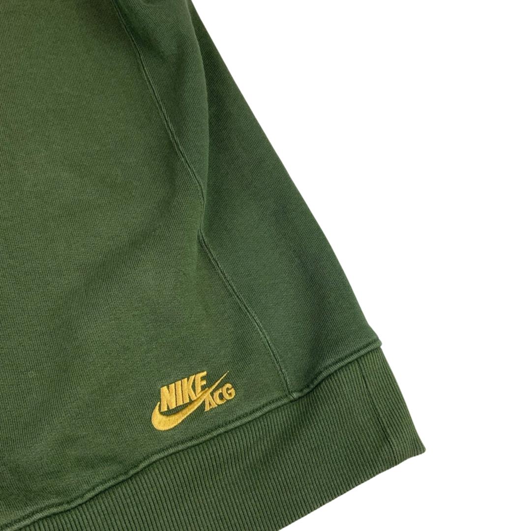 2000s Khaki Green Nike ACG All Conditions Gear Hooded Sweatshirt Medium/Large